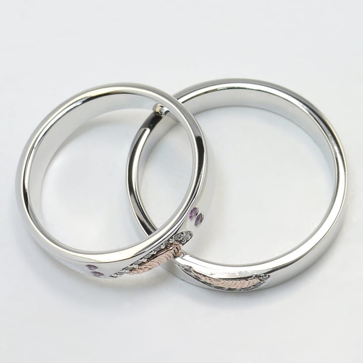 Matching Half Heart Rings In Platinum angle 4